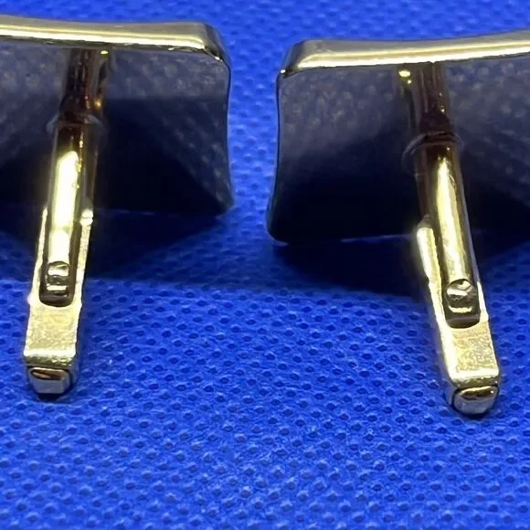 Black Rooster Silhouette Cuff Links Gold Tone Vintage Cufflinks - Picture 4 of 5